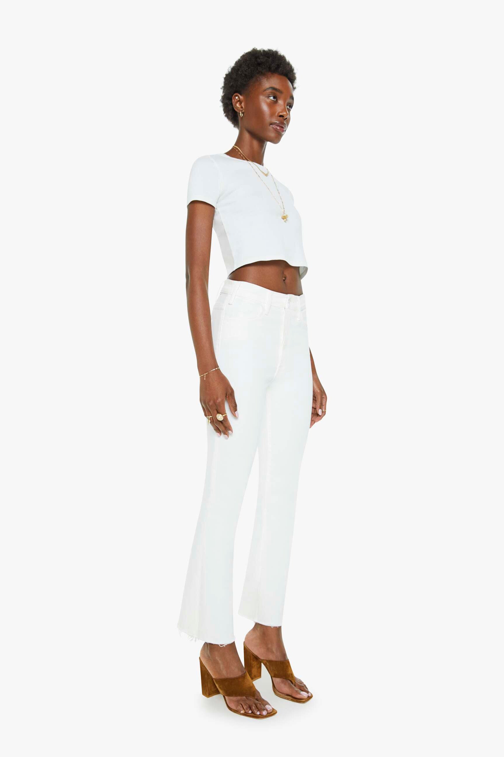 Mother jeans the hustler ankle fray