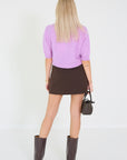 Colorush brushed belli tee pull paars