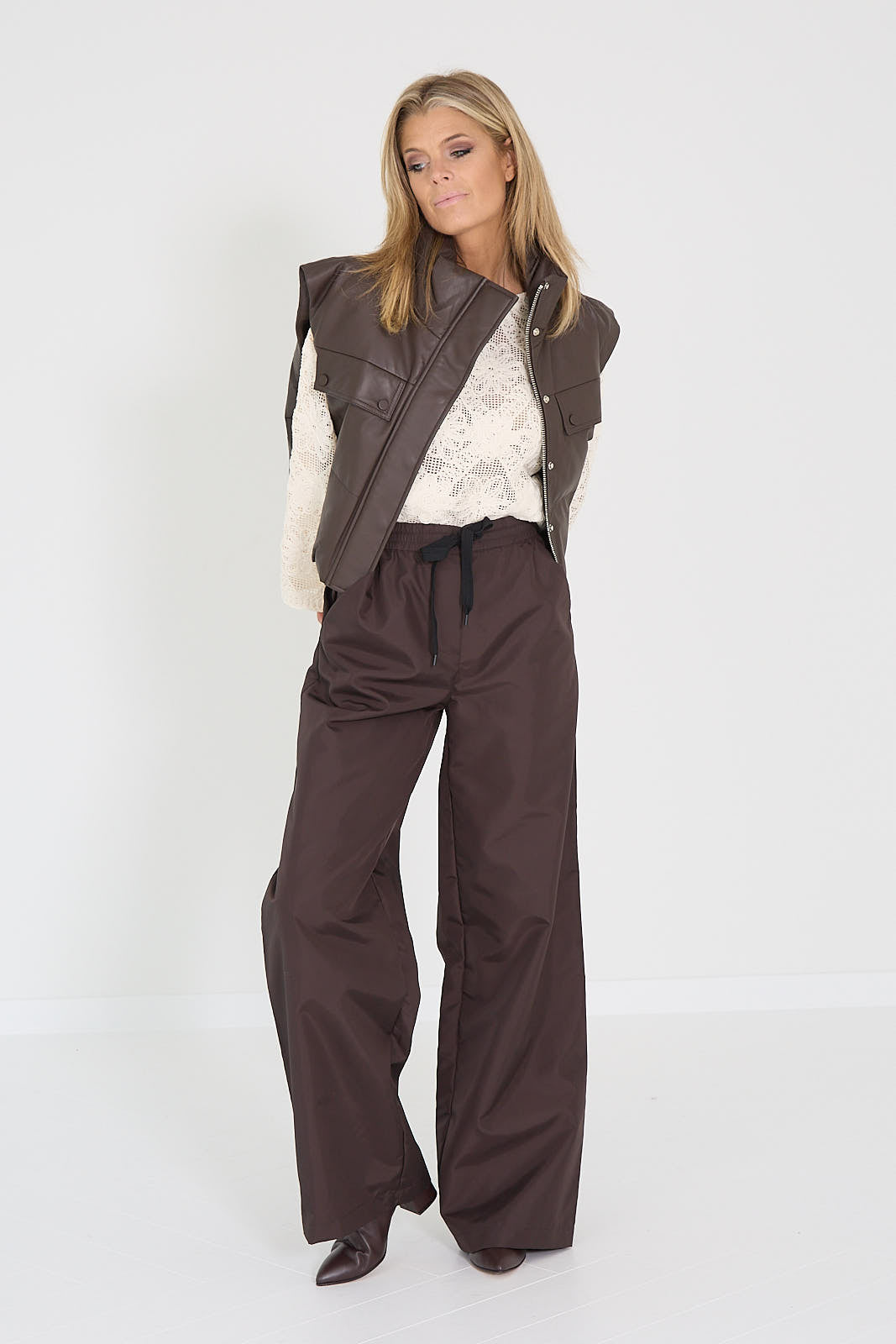 Interdee mantel donkerbruin