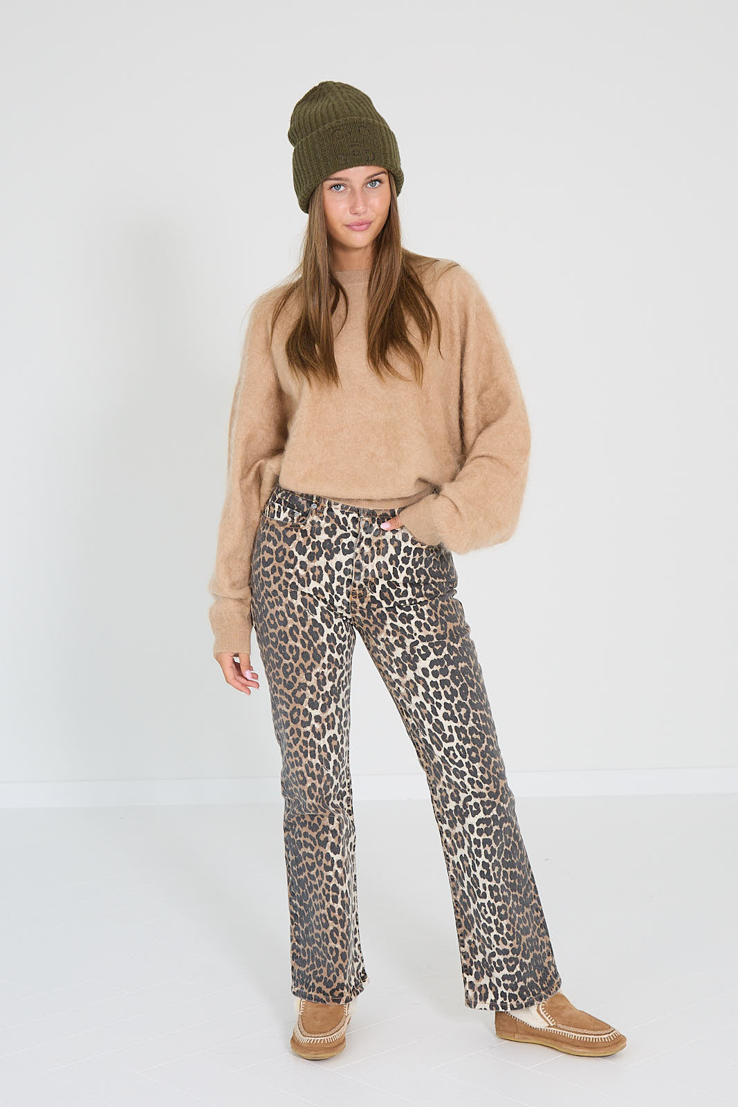 Ganni broek leopard