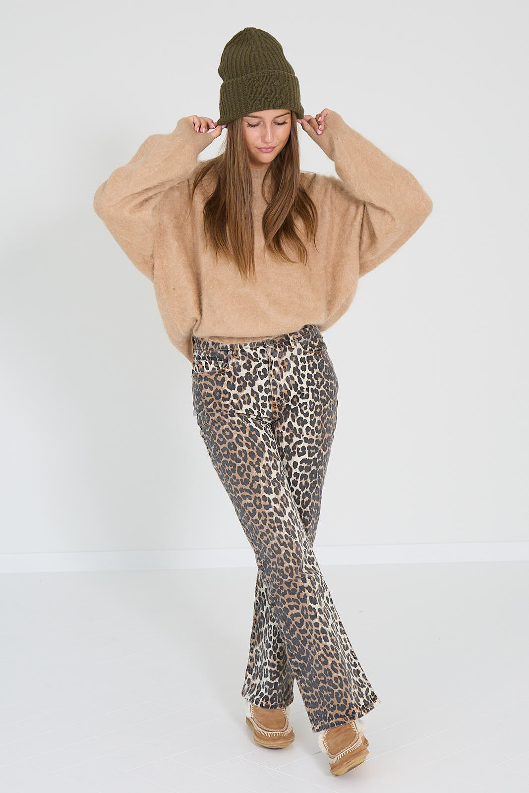 Ganni broek leopard
