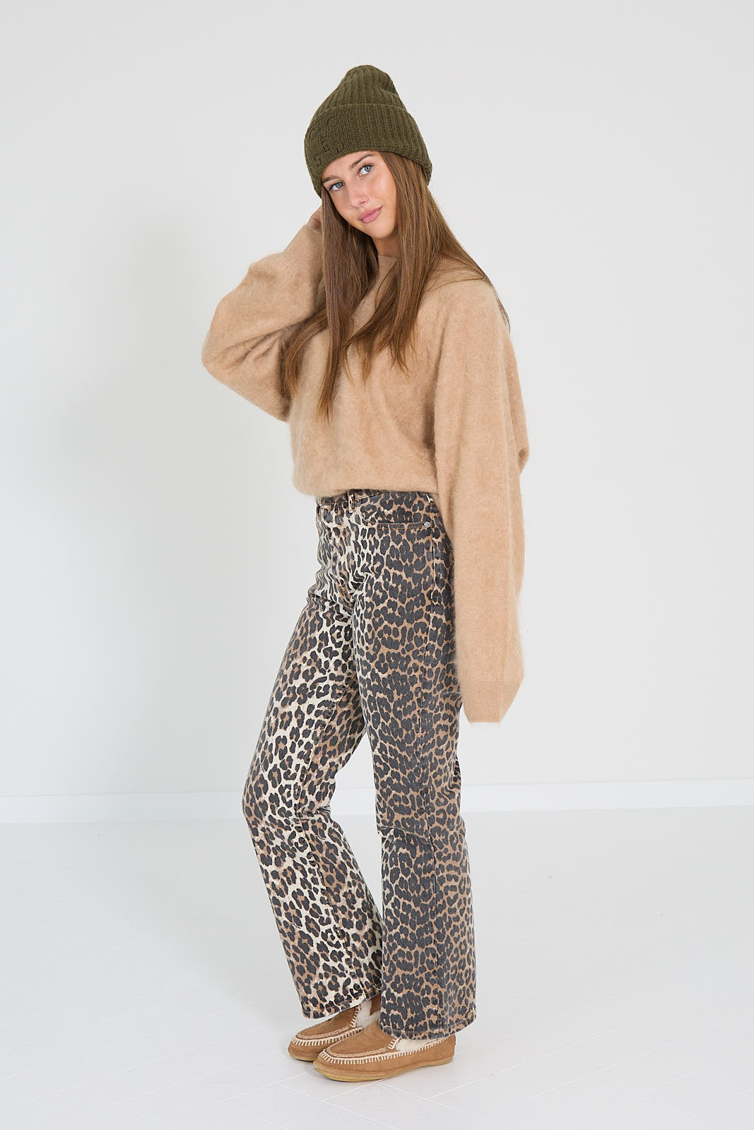 Ganni broek leopard