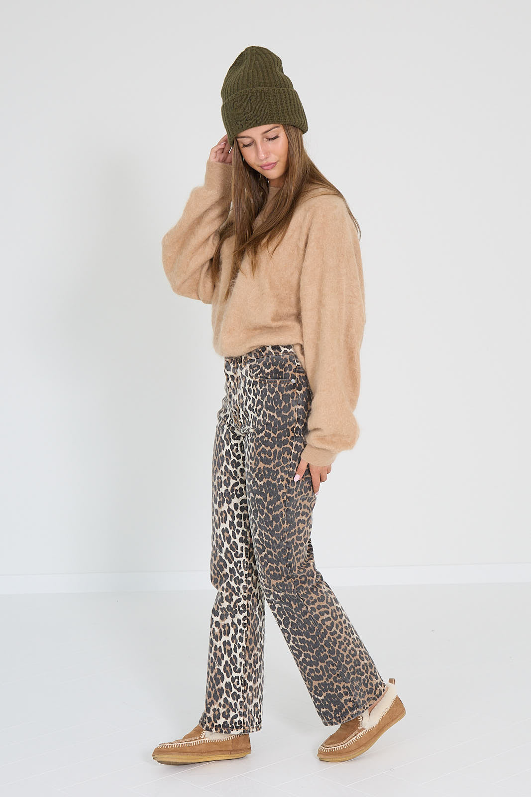 Ganni broek leopard