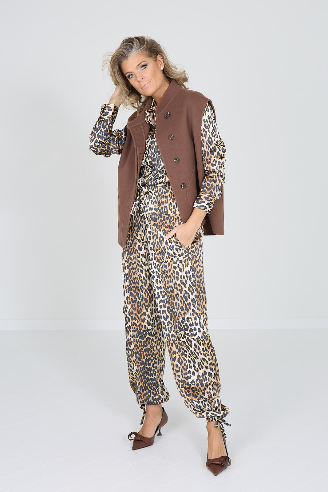 Ganni blouse leopard