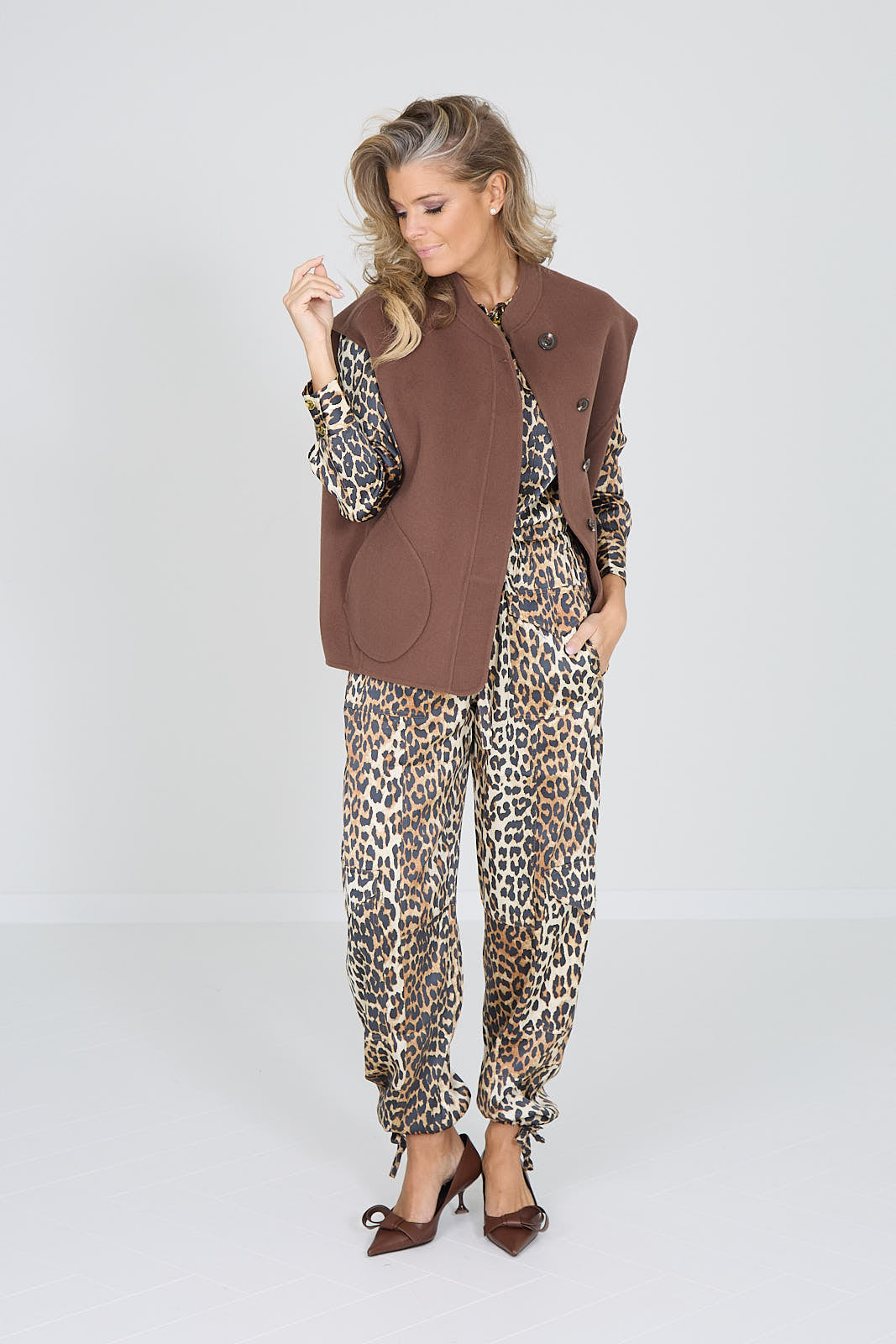 Ganni blouse leopard
