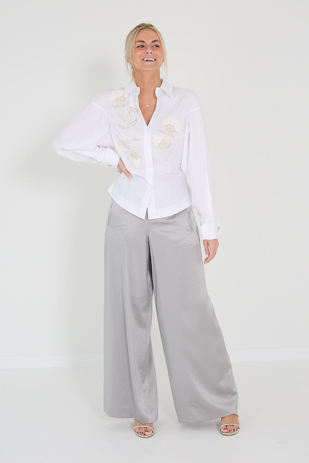 Drykorn broek Broad Brown Zilver