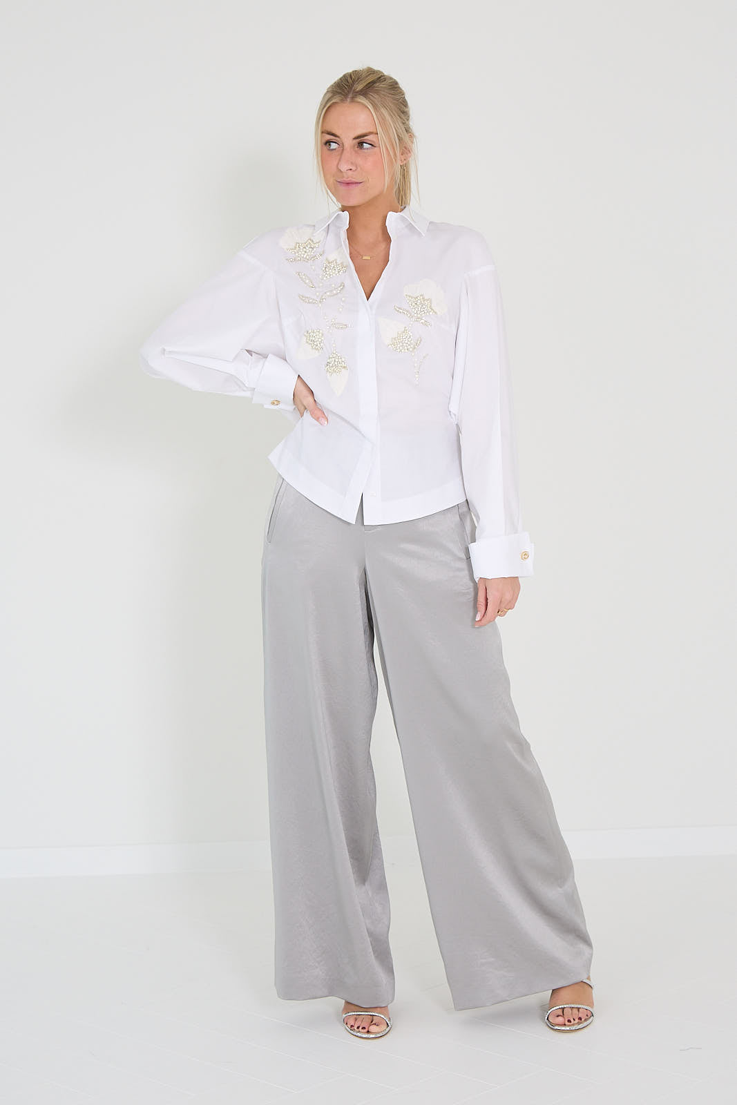 Drykorn broek Broad Brown Zilver