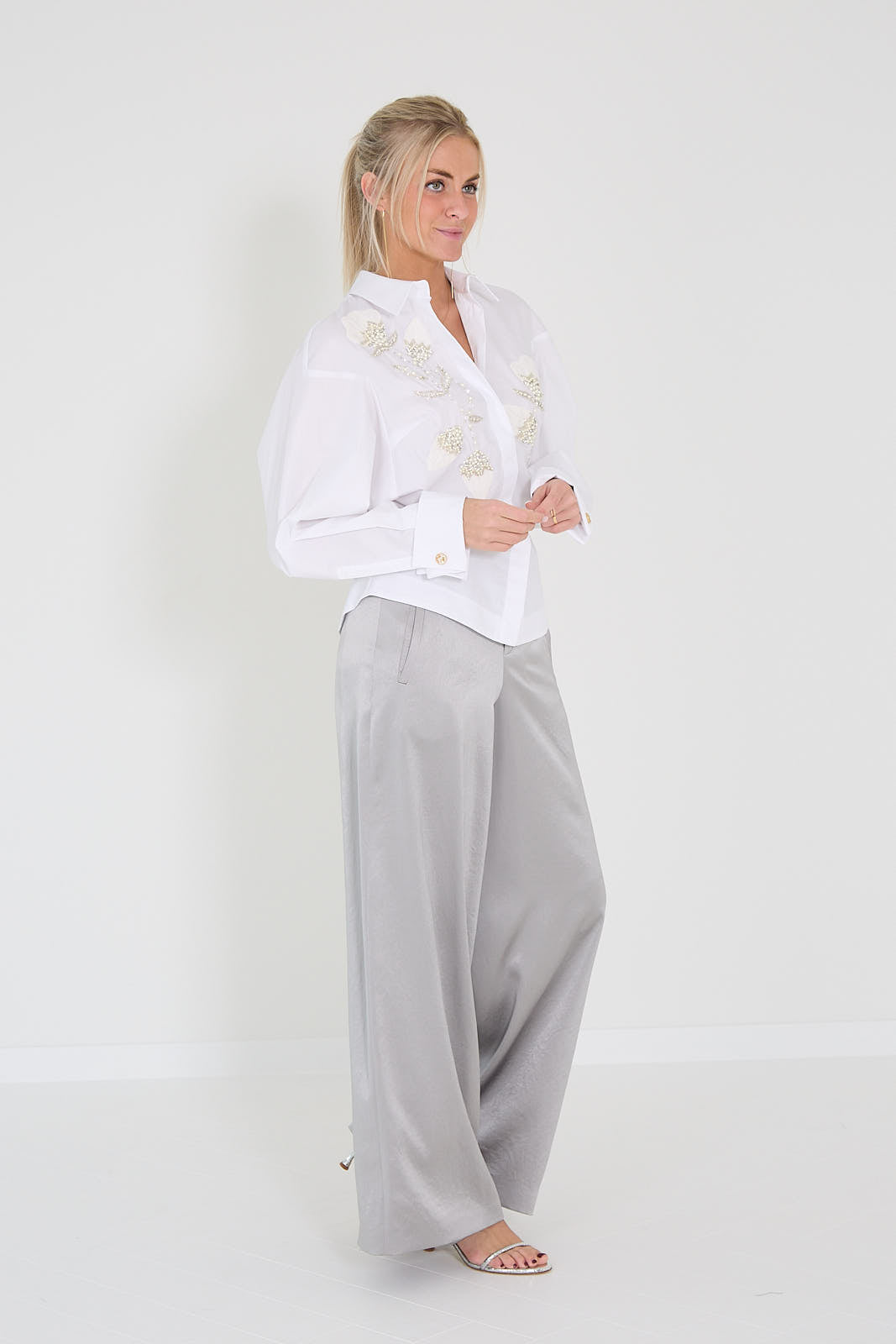 Drykorn broek Broad Brown Zilver