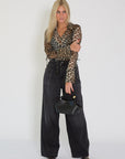 Ganni blouse panterprint