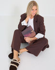 Noted Antwerp blazer krijtstreep bruin