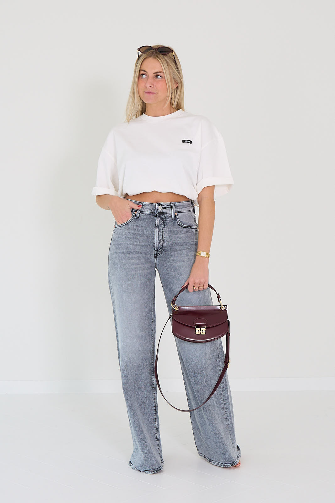 Mother jeans the ditcher grijsblauw