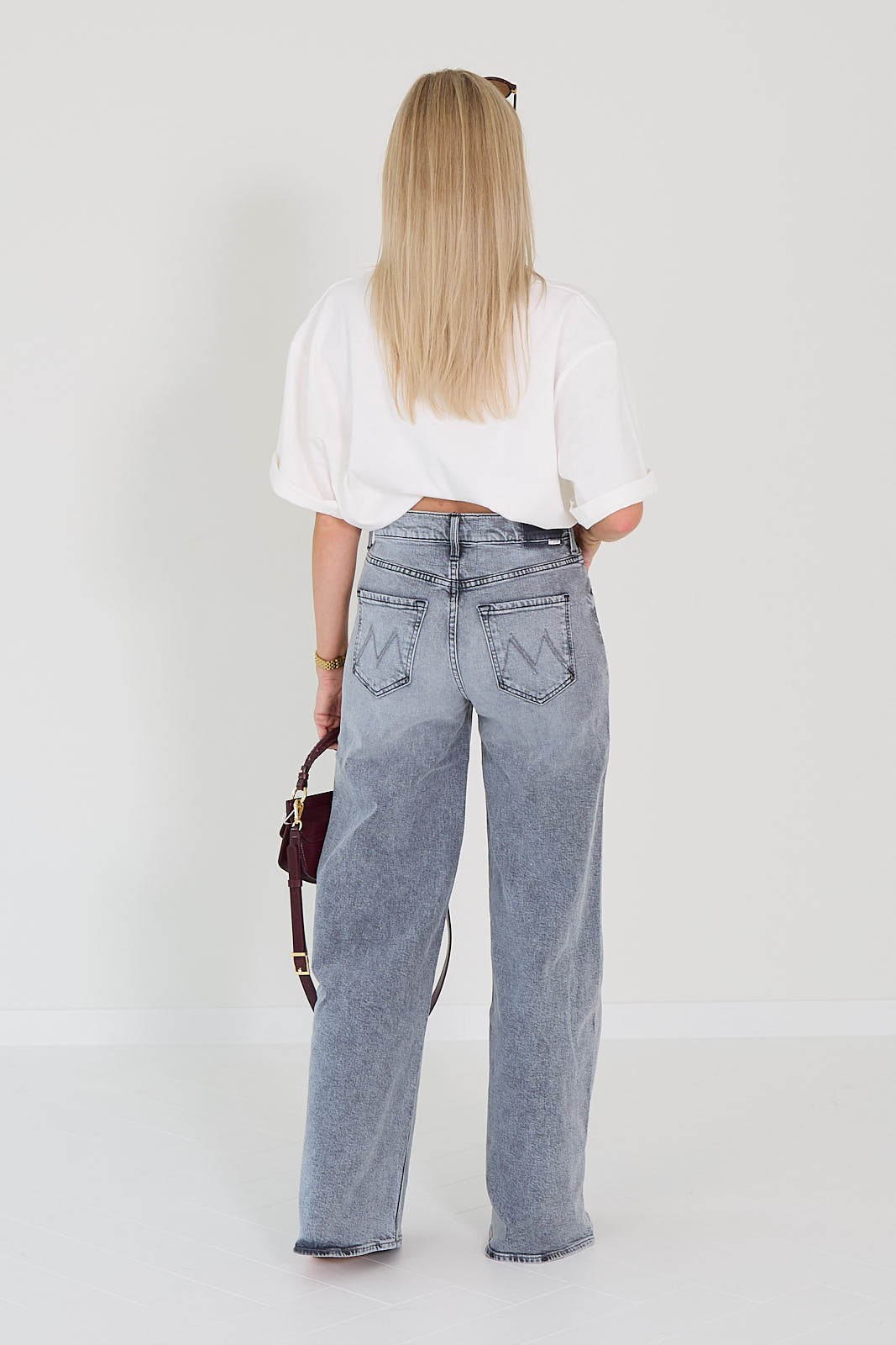 Mother jeans the ditcher grijsblauw