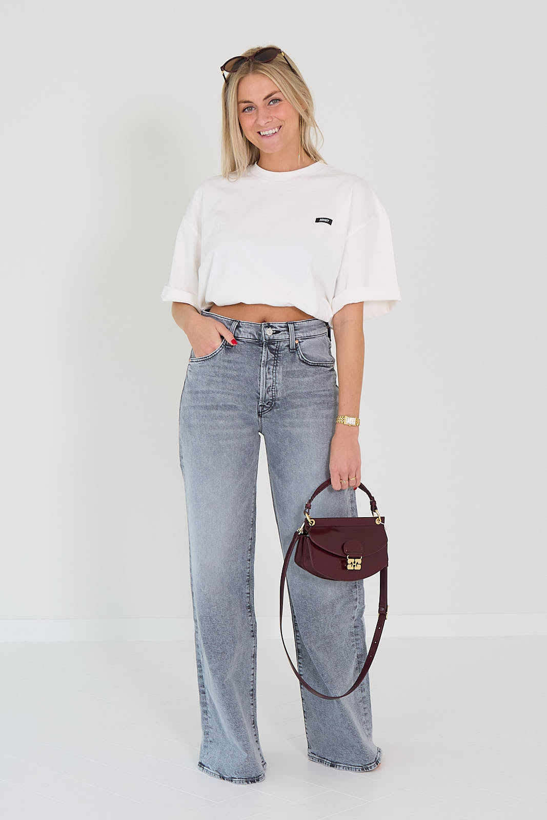 Mother jeans the ditcher grijsblauw