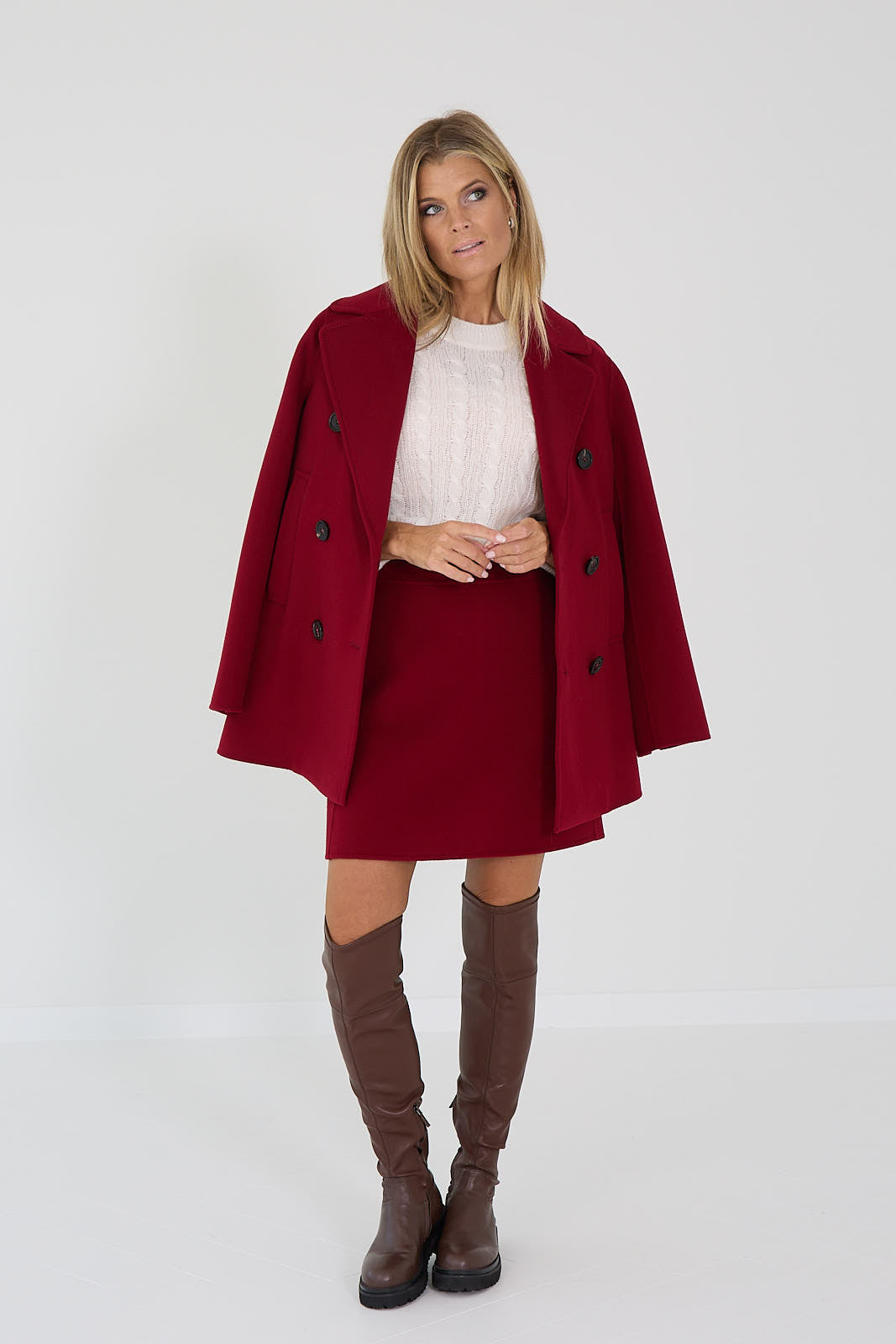 Max Mara mantel caban rouge