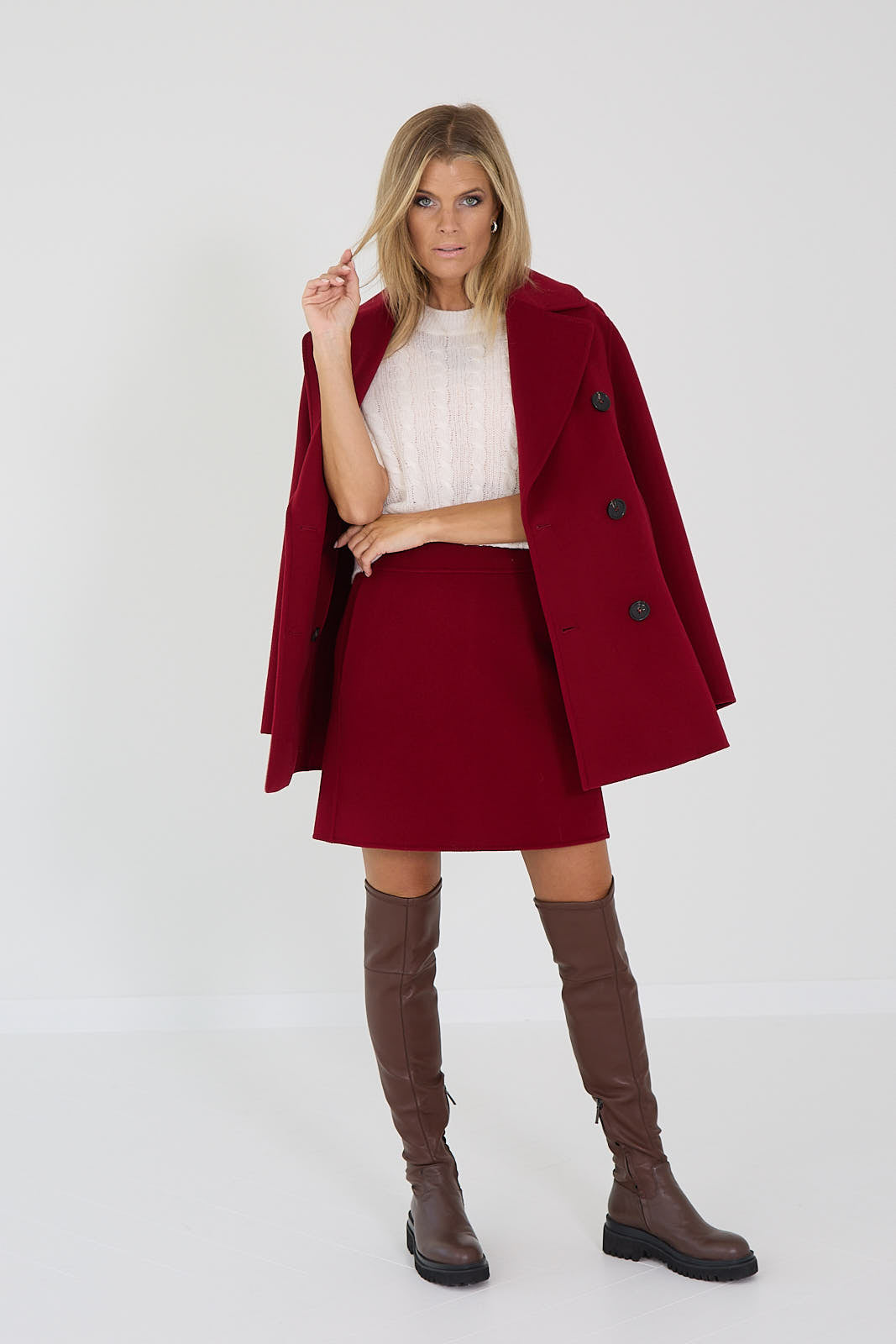 Max Mara mantel caban rouge