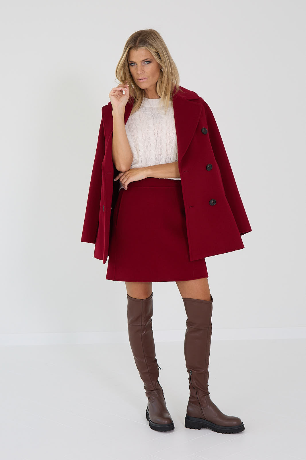 Max Mara mantel caban rouge