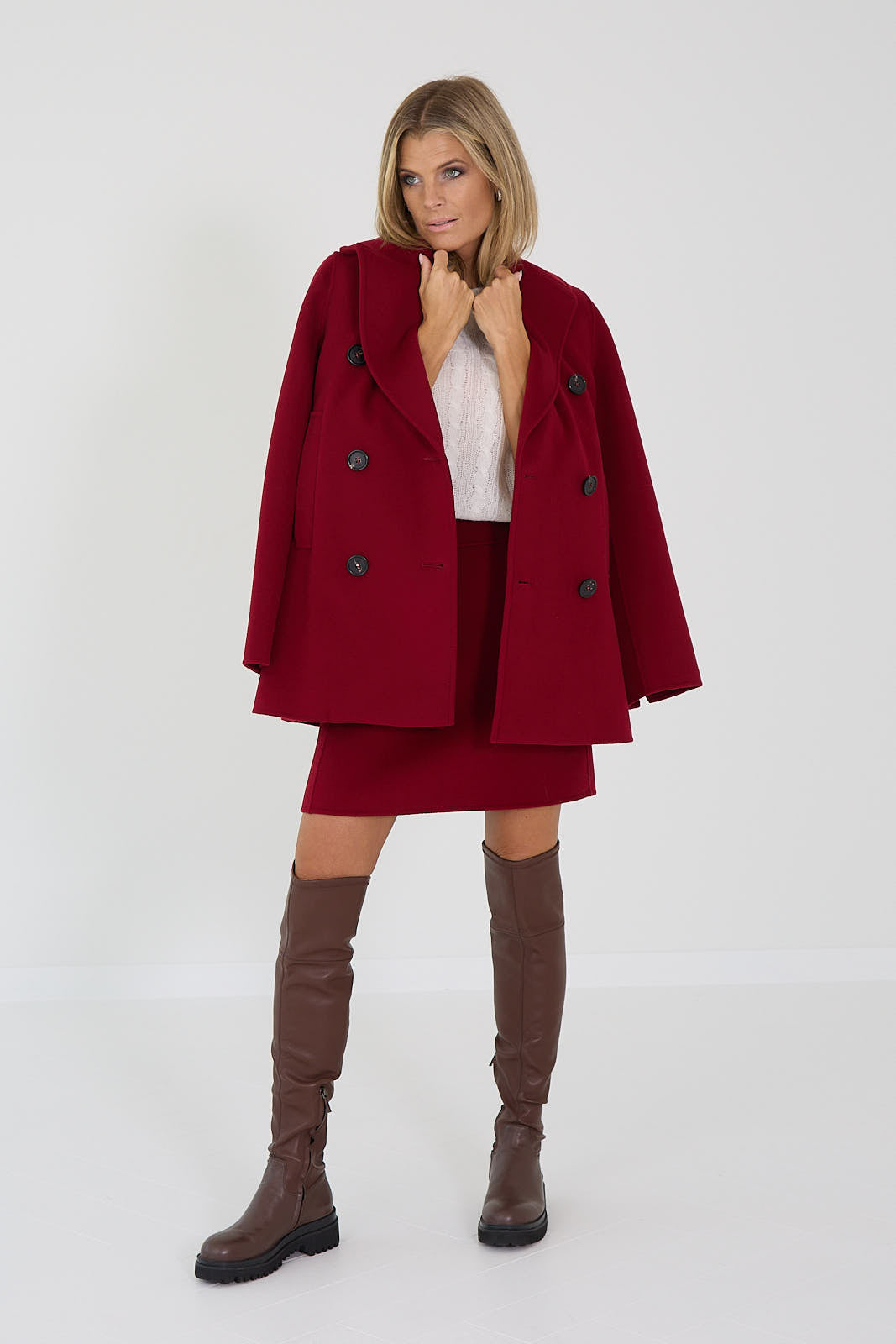 Max Mara mantel caban rouge