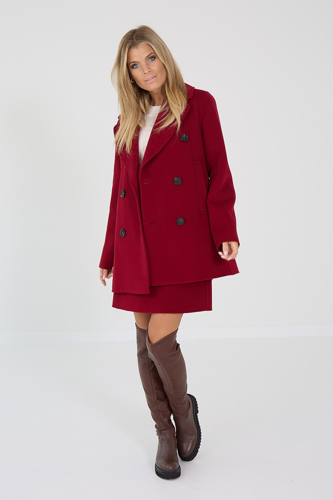 Max Mara mantel caban rouge