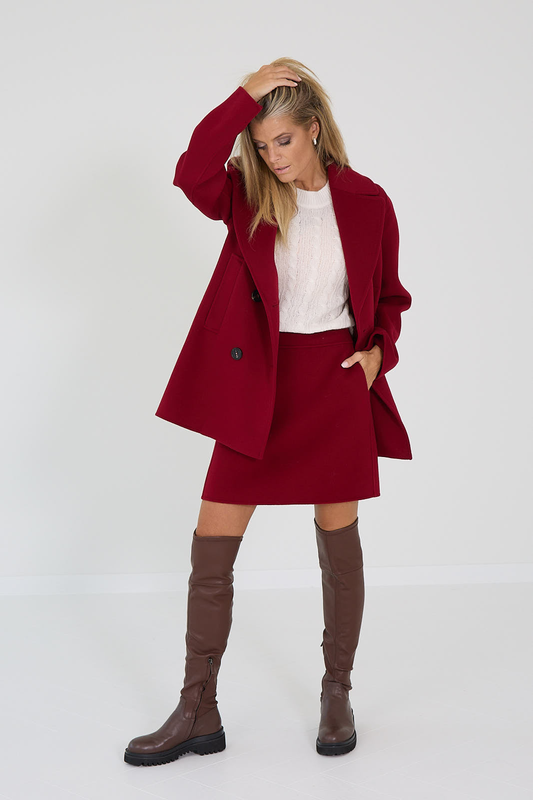 Max Mara mantel caban rouge