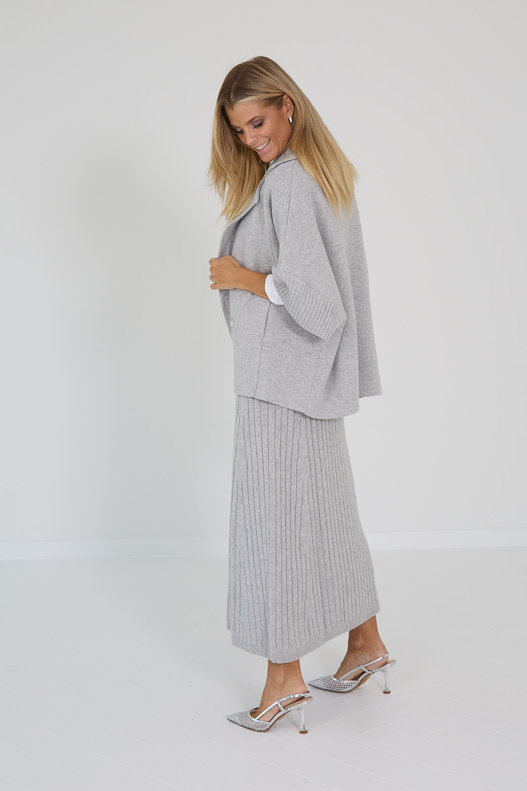 Anneclaire mantel grijs