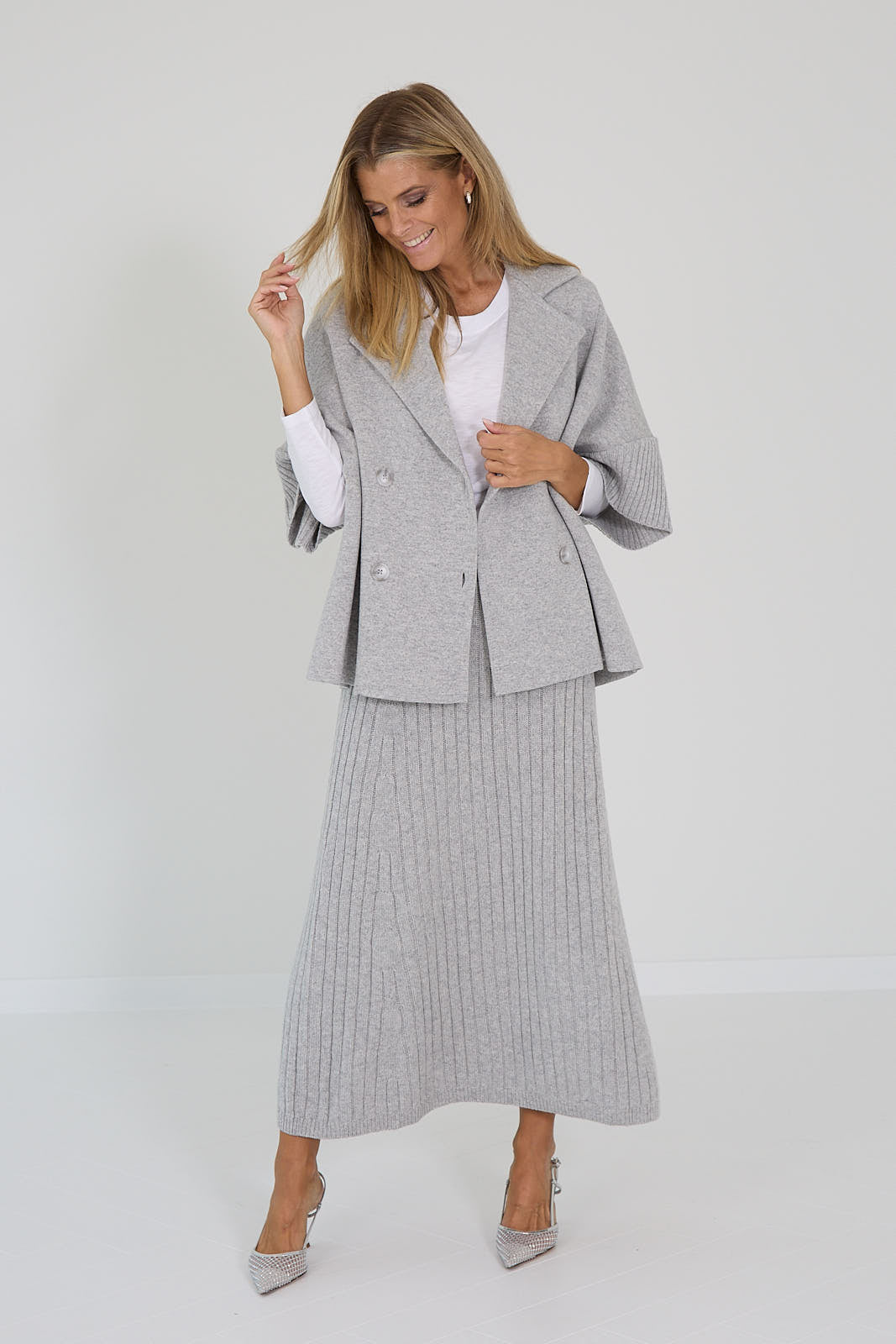 Anneclaire mantel grijs