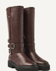 Nubikk laarzen met gesp burgundy