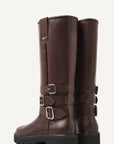 Nubikk laarzen met gesp burgundy