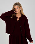 26W-LISA YANG-PULL GILET-BORDEAUX DONKER