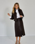 LAKLEDER VEST COURTE