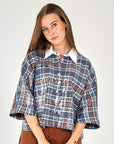 BLOUSE BERRY CHECK PAILLET