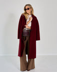 26W-MAX MARA-MANTEL-BORDEAUX DONKER ROOD