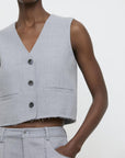 26W-ELEH-BLAZER GILET-GRIJS MIDDEN