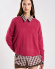 26W-LES TRICOTS DE LEA-PULL-FUSHIA HEVI