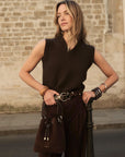26W-A PARIS-HANDTAS-BRUIN DONKER