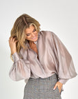 SEMI TRANSPARANT BLOUSE W TIE