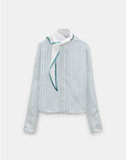 27Z-SCHUMACHER POPLIN BLOESJE STREPEN GREEN