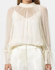 27Z-LUISA CERANO C-BLOUSE ZIJDE VOILE MET STRIK