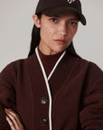 BRENNA BUTTON NECK FLEECE