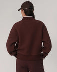 BRENNA BUTTON NECK FLEECE