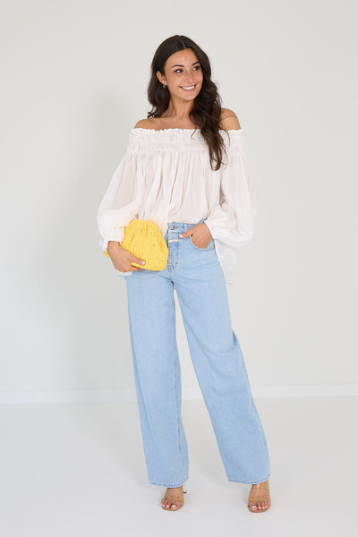 Semicouture off shoulder blouse wit