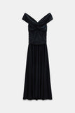Dorothee Schumacher jurk off shoulder navy