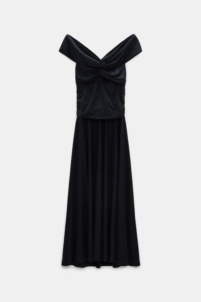 Dorothee Schumacher jurk off shoulder navy