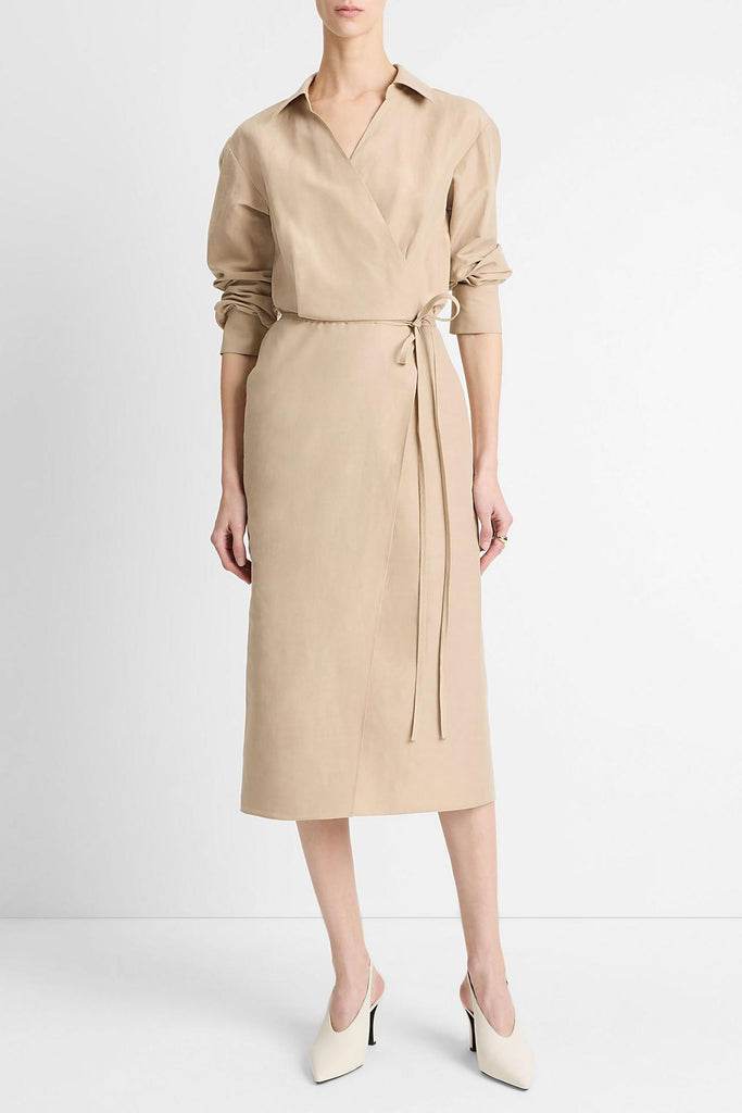 Vince wrap dress beige