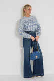 Momoni pull blauw print