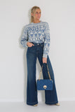 Momoni pull blauw print