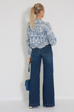 Momoni pull blauw print