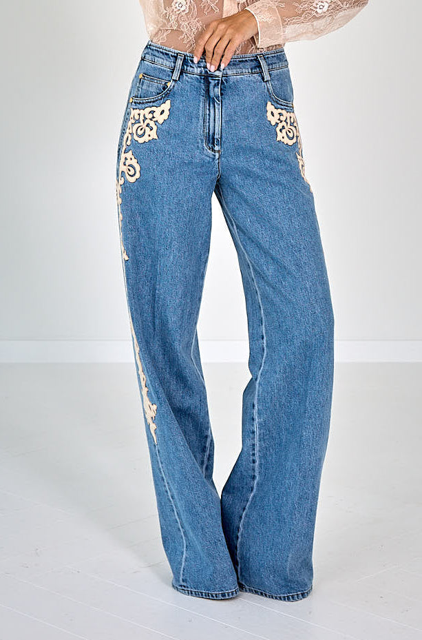 JEANS CAVALRY EMBROIDERED
