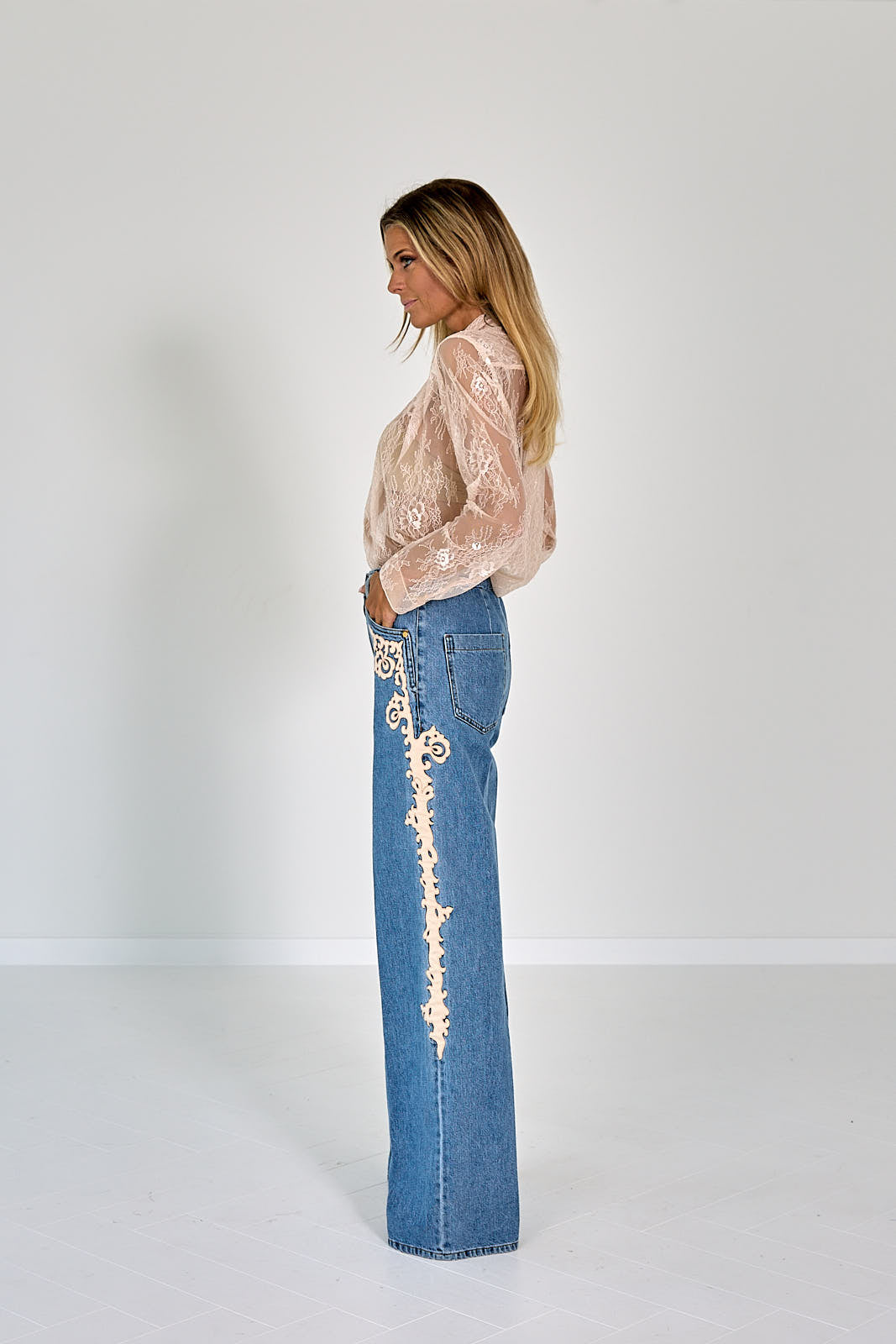 JEANS CAVALRY EMBROIDERED