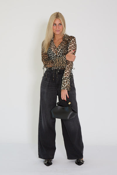 Ganni blouse panterprint