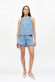 Ganni light blue stone shorts